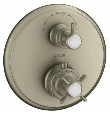 Axor Montreux Термостат Ecostat E, встраиваемый, с 2 ручками, внешняя часть, цвет: никель шлифованный. 16820820
