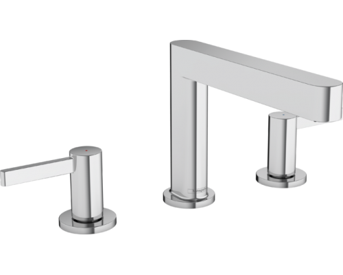 HG 76 033 000 Finoris Смеситель для раковины 113 мм, на 3 отв., керамика 90°, PushOpen, 5 л/мин, Ком 76033000