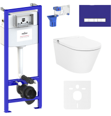 Комплект Lavinia Boho Унитаз подвесной Smart V-Clean 3359102R с микролифтом + Инсталляция RelFix 38010010 + Кнопка RelFix 3805005V + Дозатор RelFix 38040010
