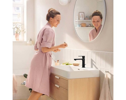 Hansgrohe Rebris S Смеситель для раковины, 1 отв., с донным клапаном, цвет: черный матовый. 72517670