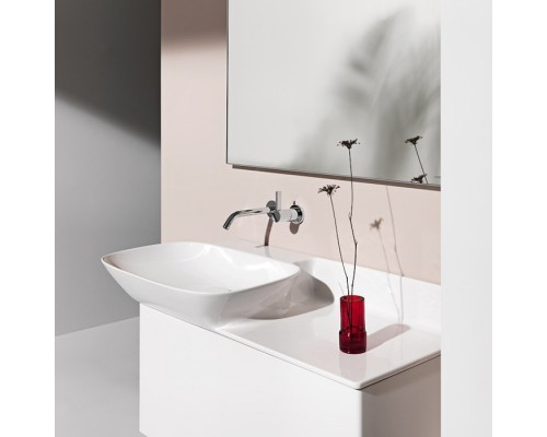 Laufen INO Тумба подвесная 77х35х35см, с раковиной (полка справа), с 1 выдвижным ящиком, цвет: белый матовый. 4.2540.1.030.170.1,  8.1330.2.000.104.1