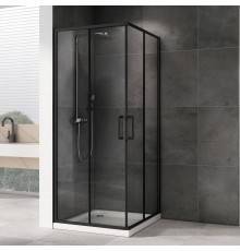 Душевой уголок Abber Schwarzer Diamant AG02080B5 80x80, профиль черный, стекло прозрачное
