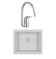 Комплект Мойка Granula 5551, арктик + Смеситель Grohe Euroeco
