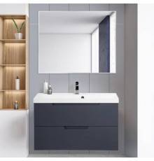 Мебель для ванной комнаты BelBagno Vittoria 90 подвесная, grigio opaco, белая глянцевая раковина