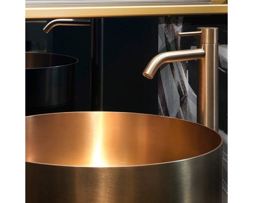 Gessi 316 Раковина 40x90 см, без отв., напольная, отдельностоящая, с сифоном, слив в пол, цвет: Warm bronze brushed PVD. 54601#726,  54603#850