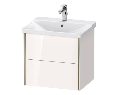Duravit XViu Тумба подвесная 61x46.9x56.5см, с раковиной, 2 ящика, цвет: белый глянцевый/champagne matt. 2332650000,  XV41150B122