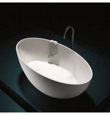 Gruppo Treesse Bali Ванна отдельностоящая 160x85x62h cм, с сливом-переливом и сифоном, Solid Surface, цвет: белый матовый. V026BO