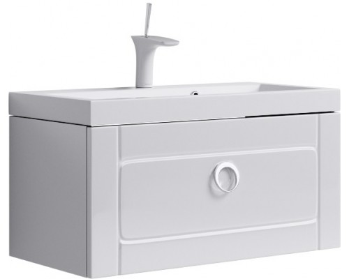 AQ Inf.01.08/001 Инфинити Тумба под умывальник подвесная, 1 ящик, белый глянцевый, 800х425х400 мм Inf.01.08/001