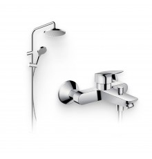 Душевой комплект Смеситель Hansgrohe Logis 71400000 + Стойка Vernis Blend Showerpipe 200 1jet Reno 26272000