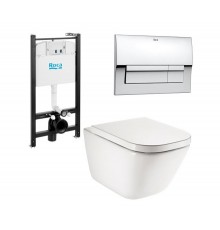 Roca 7.8931.0.410.0 The Gap Готовый комплект Подвесной унитаз+инсталляция+кнопка+сиденье