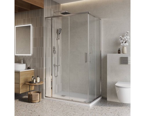 Душевой уголок BelBagno Luce AH-21-120/90-C-Cr, профиль хром, стекло прозрачное
