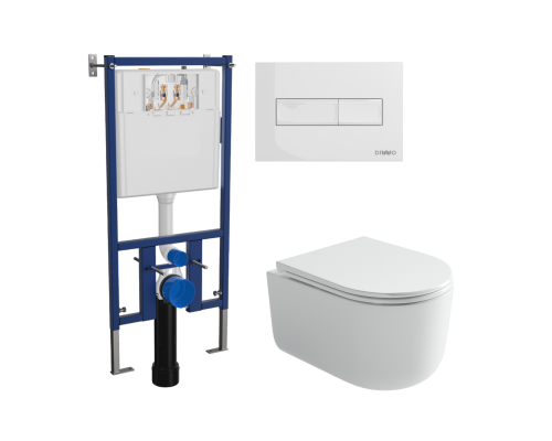 Комплект Унитаз подвесной Ceramicanova Ulma CN4006T + Инсталляция DIWO 4501 + Кнопка 7320 белая