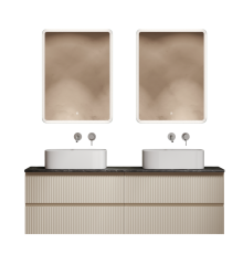 Мебель для ванной комнаты Sancos Snob R 160, beige soft, столешница черный мрамор TT160A1, раковина CN6052
