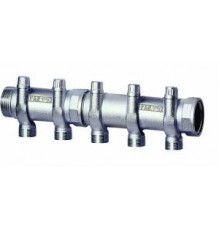 Коллекторы запорно-балансировочные Коллектор запорный 1 1/2(ВР-НР) с 5 отв. М33х1,5 для труб 20-26 мм FK 3920 11205