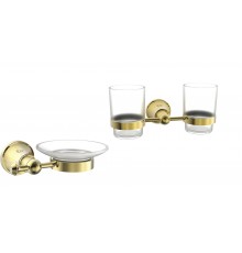 Стакан Rose RG19E RG1922E двойной, золото + Мыльница Rose RG19E RG1903E золото