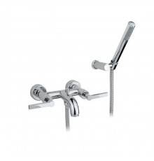 Nicolazzi Mac Kinley 05 Смеситель для ванны с 2мя ручками, с переключателем ванна/душ, + комплект руч. душа, цвет: хром. 2202CR29