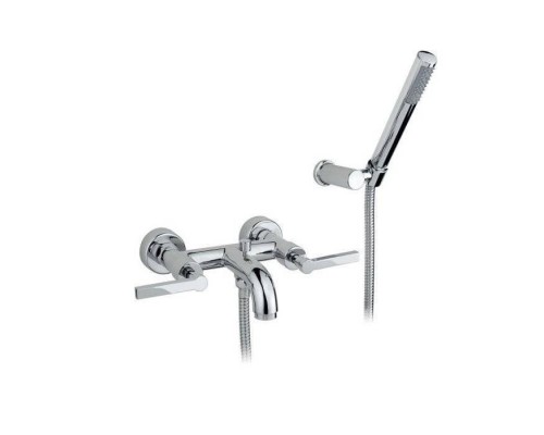 Nicolazzi Mac Kinley 05 Смеситель для ванны с 2мя ручками, с переключателем ванна/душ, + комплект руч. душа, цвет: хром. 2202CR29