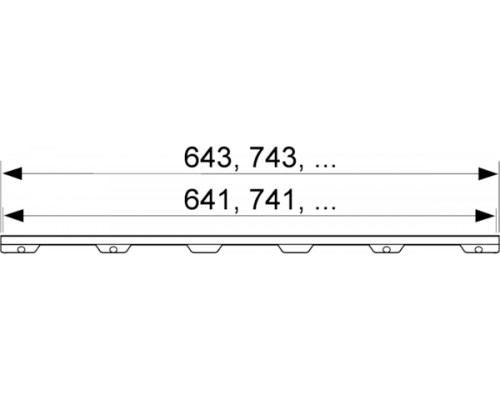 TECE Лоток plate II, 1200 мм, основа для плитки, с полированным видимым краем, нержавеющая сталь. 601272