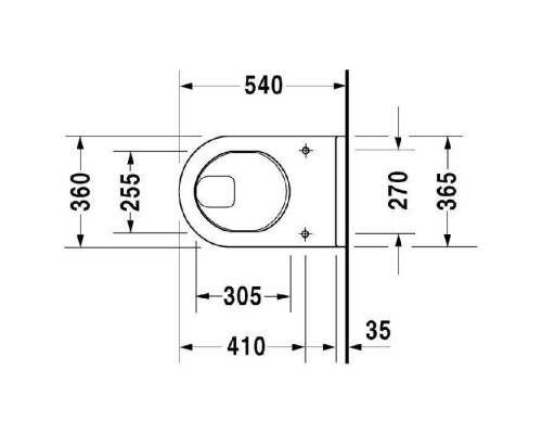 Duravit Starck 3 Унитаз подвесной (без крепления) 54х36 см горизонтальный слив 6л, цвет: белый. 2201090000