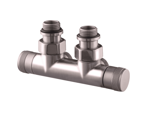 Узел угловой SR Rubinetterie Tondera 50 мм, запорный 1/2 х3/4Е, цвет матовый никель 0699-1500NSE0