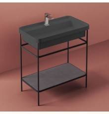 Artceram Fuori Scala Металическая структура 40x57хh83см с раковиной на 1 отв. напольная, цвет: черный матовый. ACA056 17,  TFL034 17 00