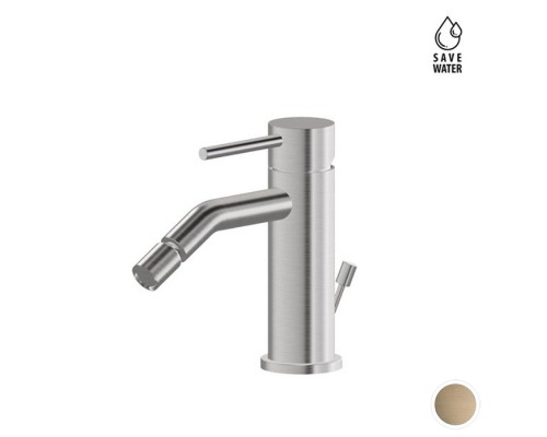 Newform X-STEEL 316 Смеситель для биде на 1 отв., с донный клапаном, излив 13.4см.,цвет: PVD Brushed pale gold. 69623X.59.098 Newform X-STEEL 316 Смеситель для биде на 1 отв., с донный клапаном, излив 13.4см.,цвет: PVD Brushed pale gold. 69623X.59.098
