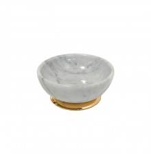 3SC Elegance Мыльница настольная, цвет: мрамор bianco carrara/золото 24к. Lucido. EL01ABCGD