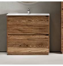 Тумба с раковиной Sancos Libra Floor 90 дуб чарльстон, белая раковина CN7002