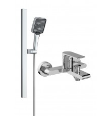 Смеситель для ванны с душем STWORKI Колдинг S32100CR + Душевой гарнитур Ольборг S20190CR, хром
