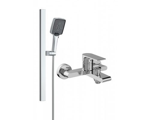 Смеситель для ванны с душем STWORKI Колдинг S32100CR + Душевой гарнитур Ольборг S20190CR, хром