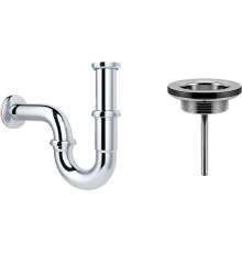 Сифон для раковины Wellsee Drainage System 182102005 с универсальным выпуском, хром