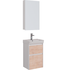 Мебель для ванной комнаты Lemark Combi 45 дуб кантри, белая глянцевая