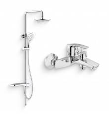 Душевой комплект Смеситель IDDIS Ray RAYSB02i02WA + Стойка RAYSB3Fi76