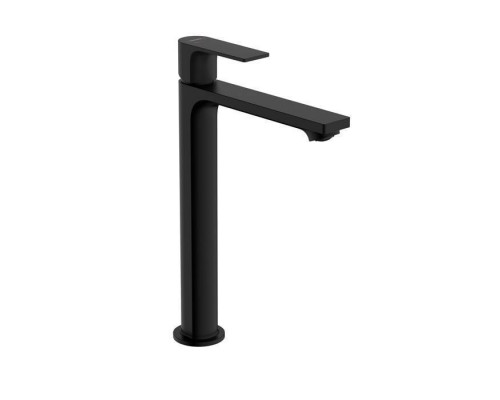 Hansgrohe Rebris E Смеситель для раковины-чаши 240, однорычажный, CoolStart, со сливным гарнитуром, цвет: матовый черный. 72581670 Hansgrohe Rebris E Смеситель для раковины-чаши 240, однорычажный, CoolStart, со сливным гарнитуром, цвет: матовый черный. 72581670