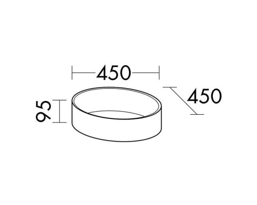 Burgbad Crono Раковина 45 см, без отв., накладная, круглая, цвет: белый. MBA0031 C0001*0