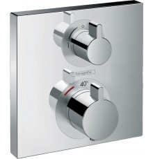 Термостатический смеситель встраиваемый Hansgrohe Ecostat Square 15714000, С ВНУТРЕННЕЙ ЧАСТЬЮ, хром
