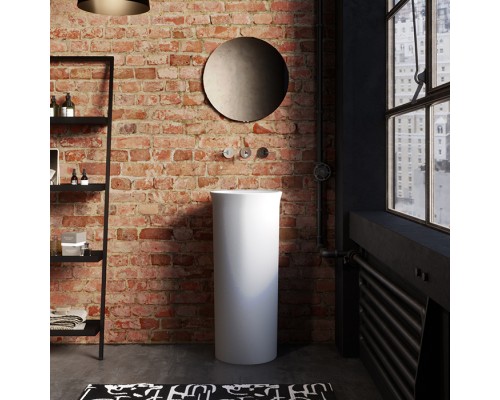 Kerasan The New Yorker Раковина 40хH89см., свободностоящая, слив в стену, сливная крышка, крепеж, цвет: белый. 564501