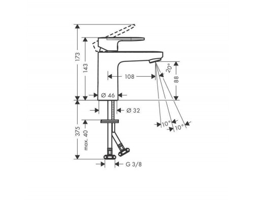 Hansgrohe Vernis Blend Смеситель для раковины, излив 100 мм, цвет: матовый черный . 71580670 Hansgrohe Vernis Blend Смеситель для раковины, излив 100 мм, цвет: матовый черный . 71580670