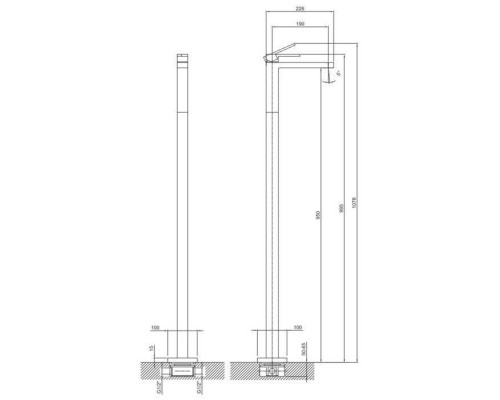 Fantini AR/38 Смеситель для раковины, напольный, цвет: хром. 38 02 3336SB,  38 02 334802