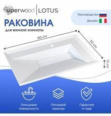 Мебельная раковина Uperwood Lotus Premium 80, глянцевая белая