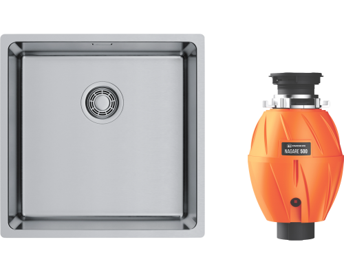 Комплект Мойка кухонная Omoikiri TADZAVA 44-U/I-IN ULTRA 15 нержавеющая сталь + Измельчитель Nagare 500