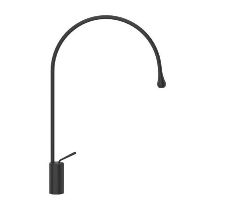 Gessi Goccia Смеситель для раковины на 1 отверстие, излив 387мм R=197, с фиксированным носиком, цвет: black XL. 33808#299