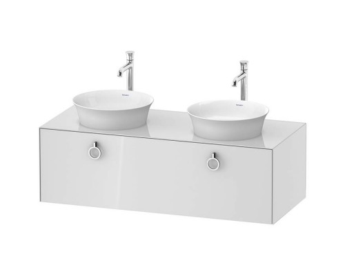 Duravit White Tulip Тумбочка подвесная 130x55х40.8см., 2 раковины, 1 ящик с ручкой, цвет: белый высокоглянцевый. WT4983B8585,  2362430079