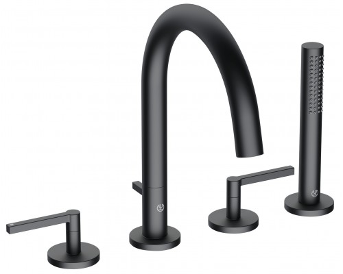 Kludi 20 425 3915 Nova Fonte Puristic Смеситель на борт ванны, на 4 отв., Кер. 90°, Комплект 204253915