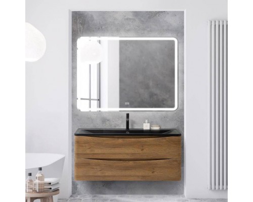 Мебель для ванной комнаты BelBagno Acqua 120 подвесная, rovere rustico, черная матовая раковина