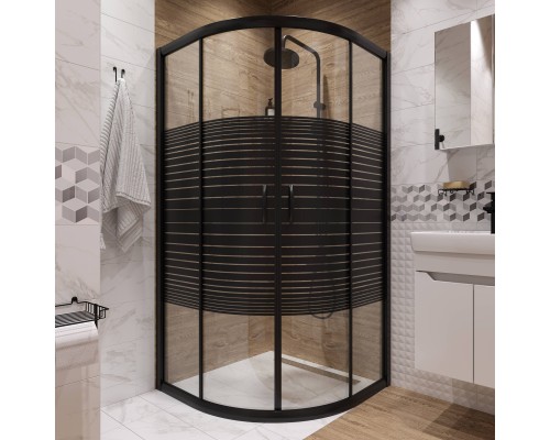 Душевой уголок DIWO Брянск 90х90, профиль черный матовый
