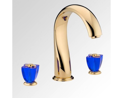 THG Pуtale de cristal bleu Смеситель для ванны, 3 отв., цвет: золото/синий хрусталь. U6B-F01-25SG THG Pуtale de cristal bleu Смеситель для ванны, 3 отв., цвет: золото/синий хрусталь. U6B-F01-25SG