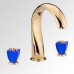THG Pуtale de cristal bleu Смеситель для ванны, 3 отв., цвет: золото/синий хрусталь. U6B-F01-25SG