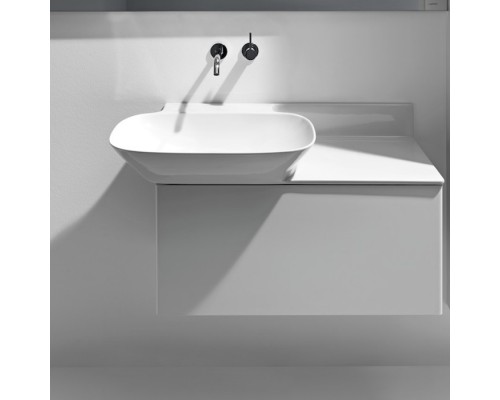 Laufen INO Тумба подвесная 77х35х35см, с раковиной (полка справа), с 1 выдвижным ящиком, цвет: белый матовый. 4.2540.1.030.170.1,  8.1330.2.000.104.1