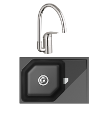 Комплект Мойка Rivelato Locus LS-75 antracite + Смеситель Grohe Euroeco